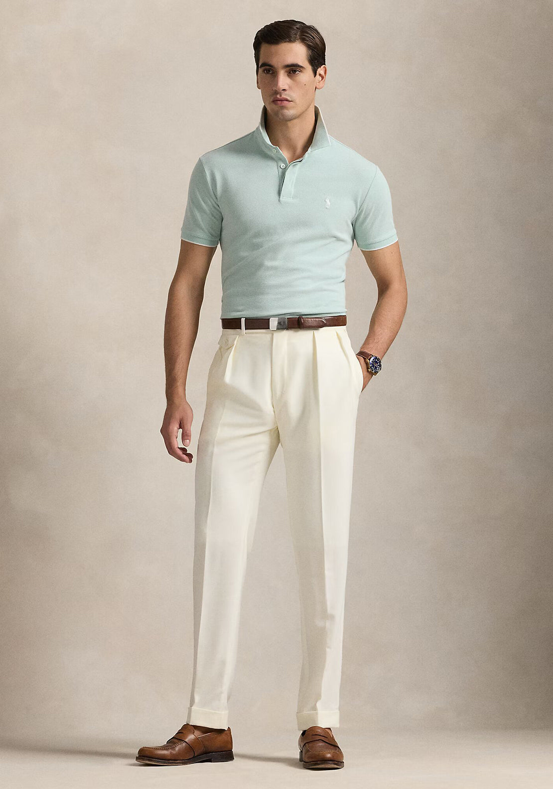 Ralph Lauren Oxford Mesh Polo Shirt, Mint Green
