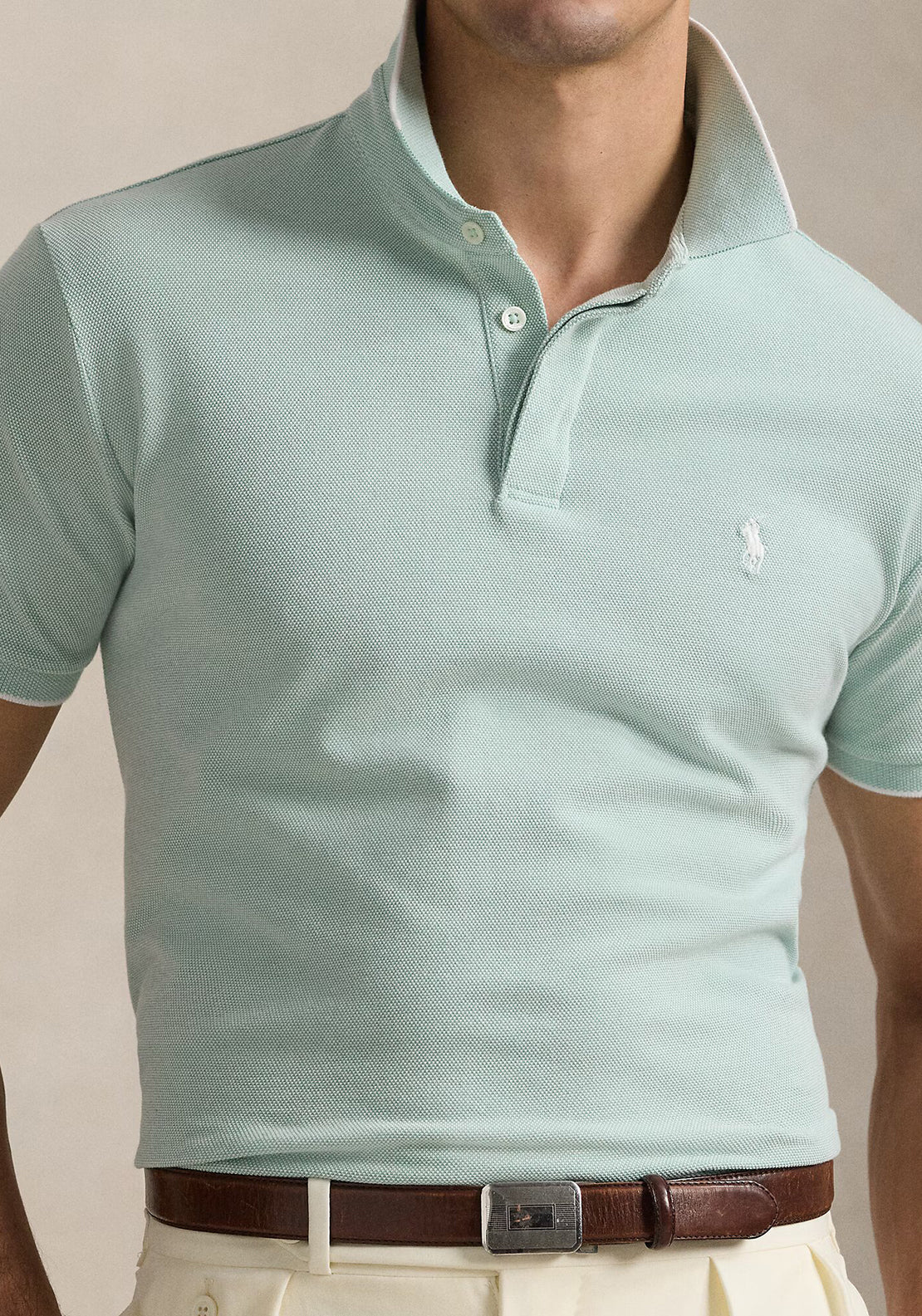 Ralph Lauren Oxford Mesh Polo Shirt, Mint Green