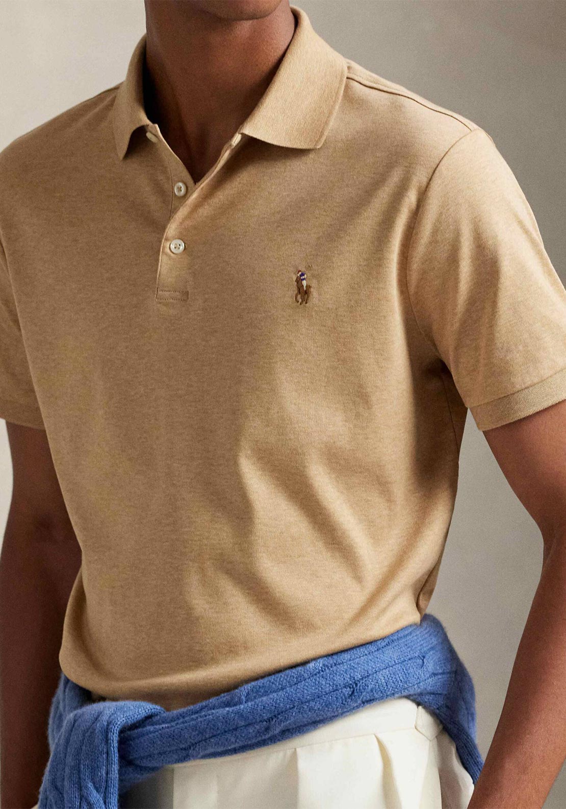 Ralph Lauren Slim Fit Polo Shirt, Camel Beige