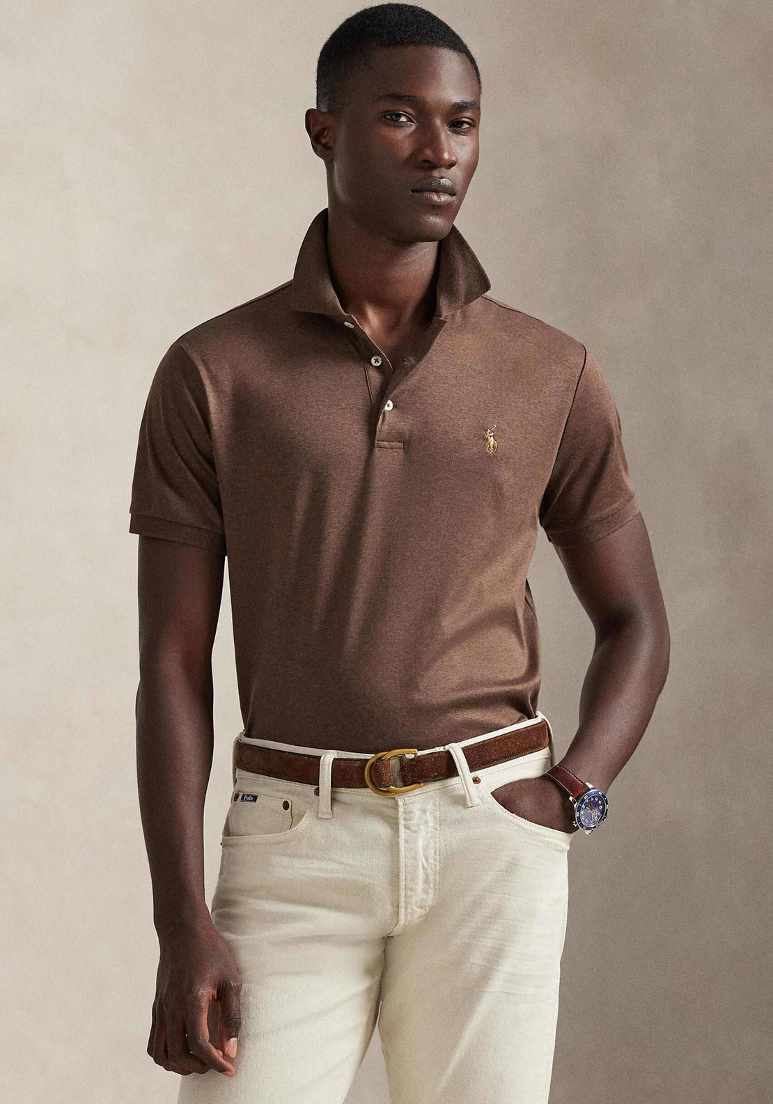 Ralph Lauren Slim Fit Polo Shirt, Brown