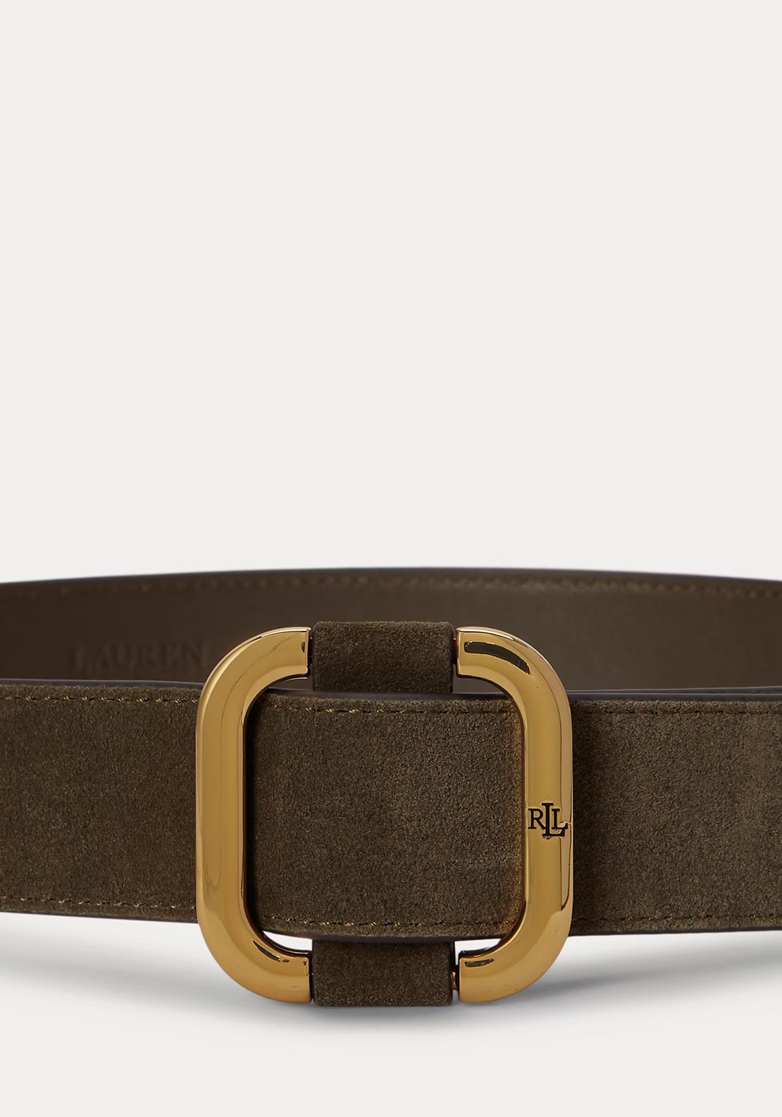 Ralph Lauren Suede Slide Buckle Belt, Botanic Green