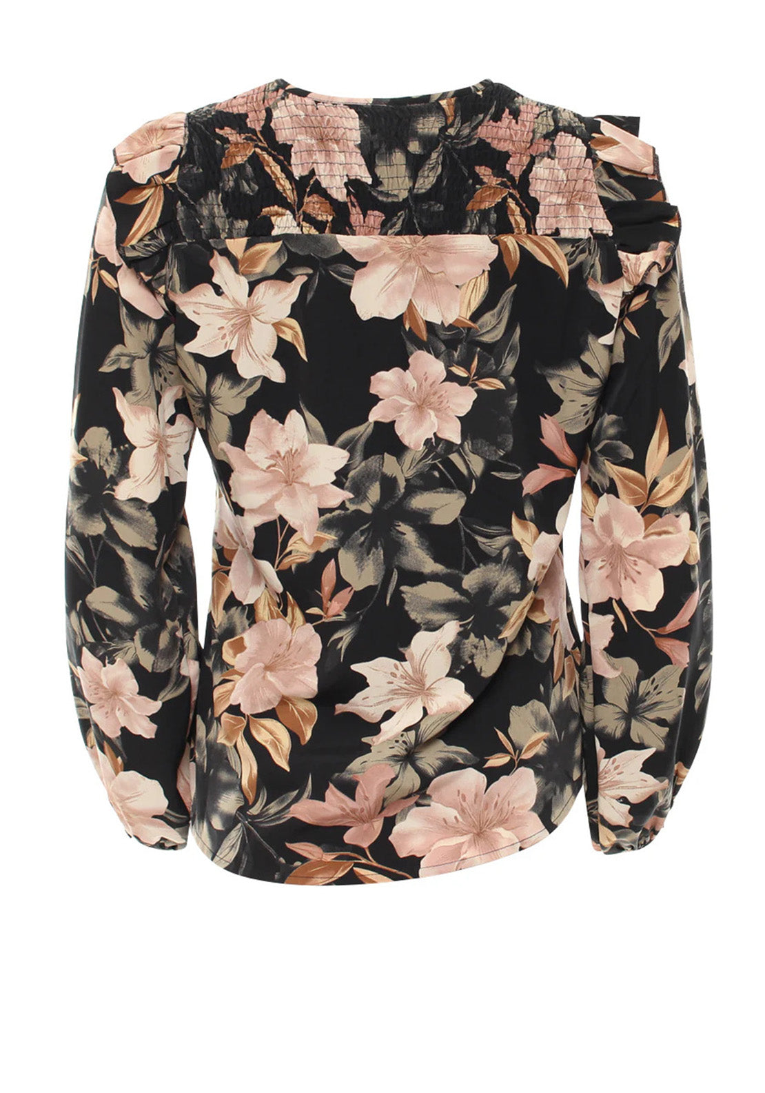 Rant and Rave Floral Print Taya Top, Black