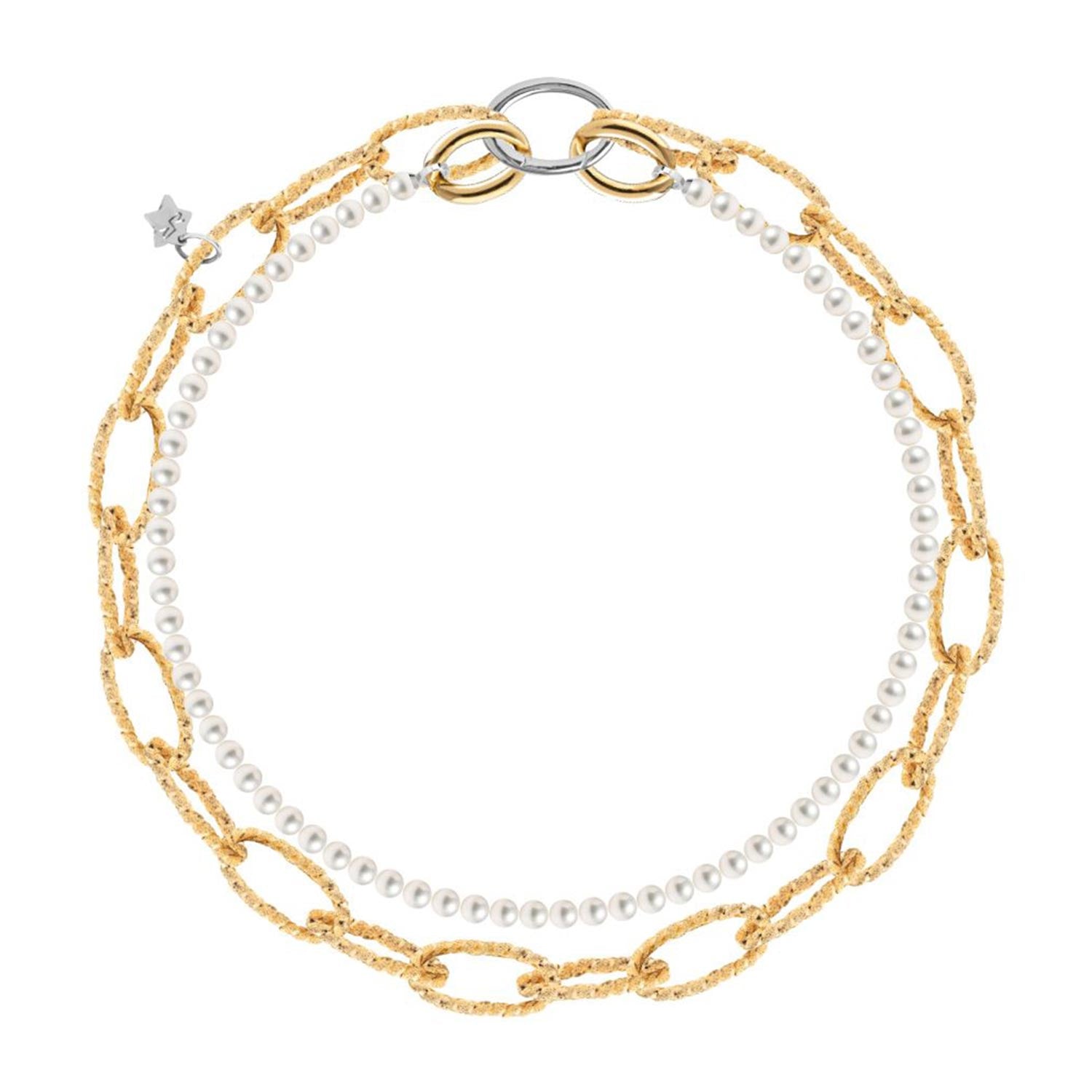 Rebecca Diva Pearl & Chain Link Layer Necklace, Gold - McElhinneys