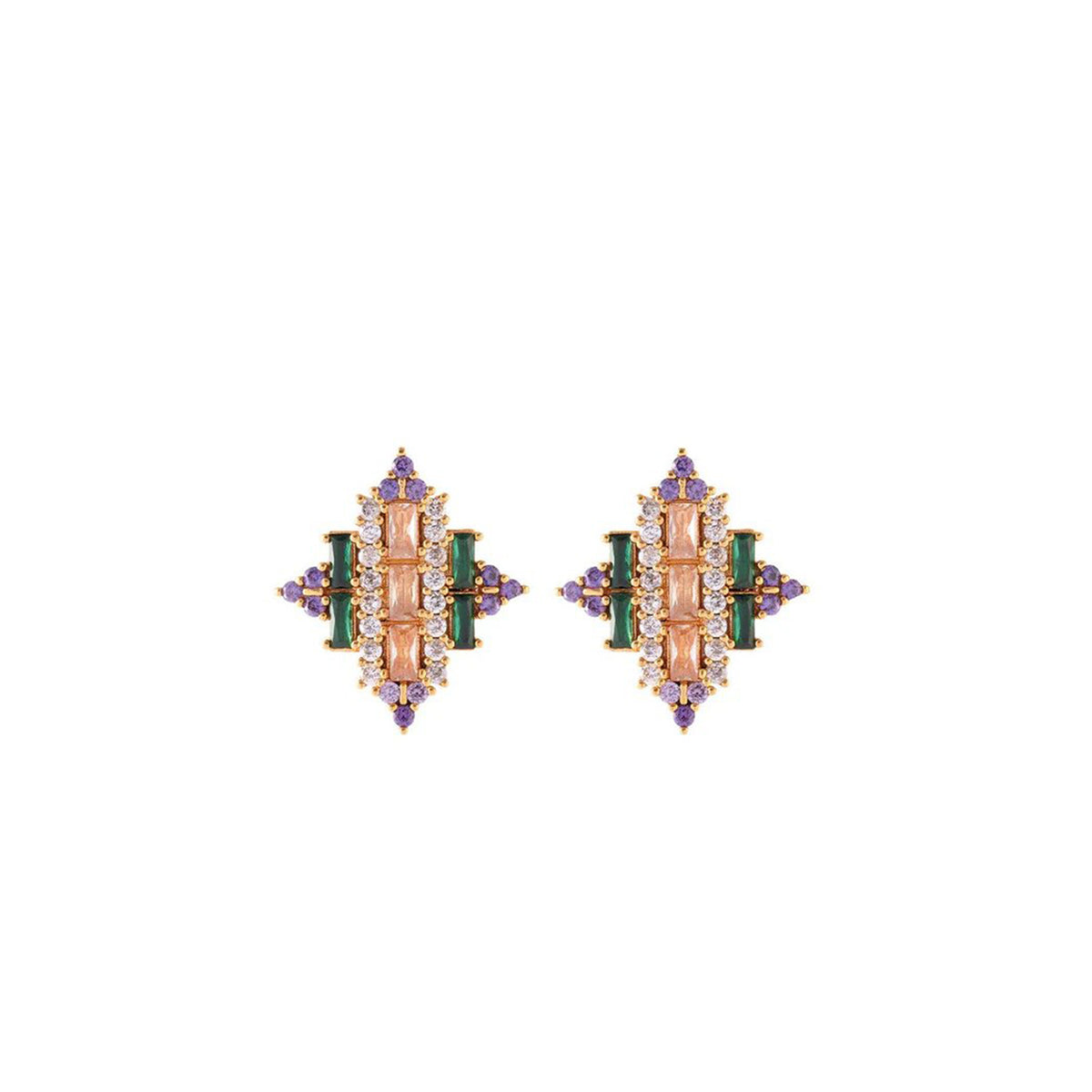Rebecca Judith Stud Earrings, Gold