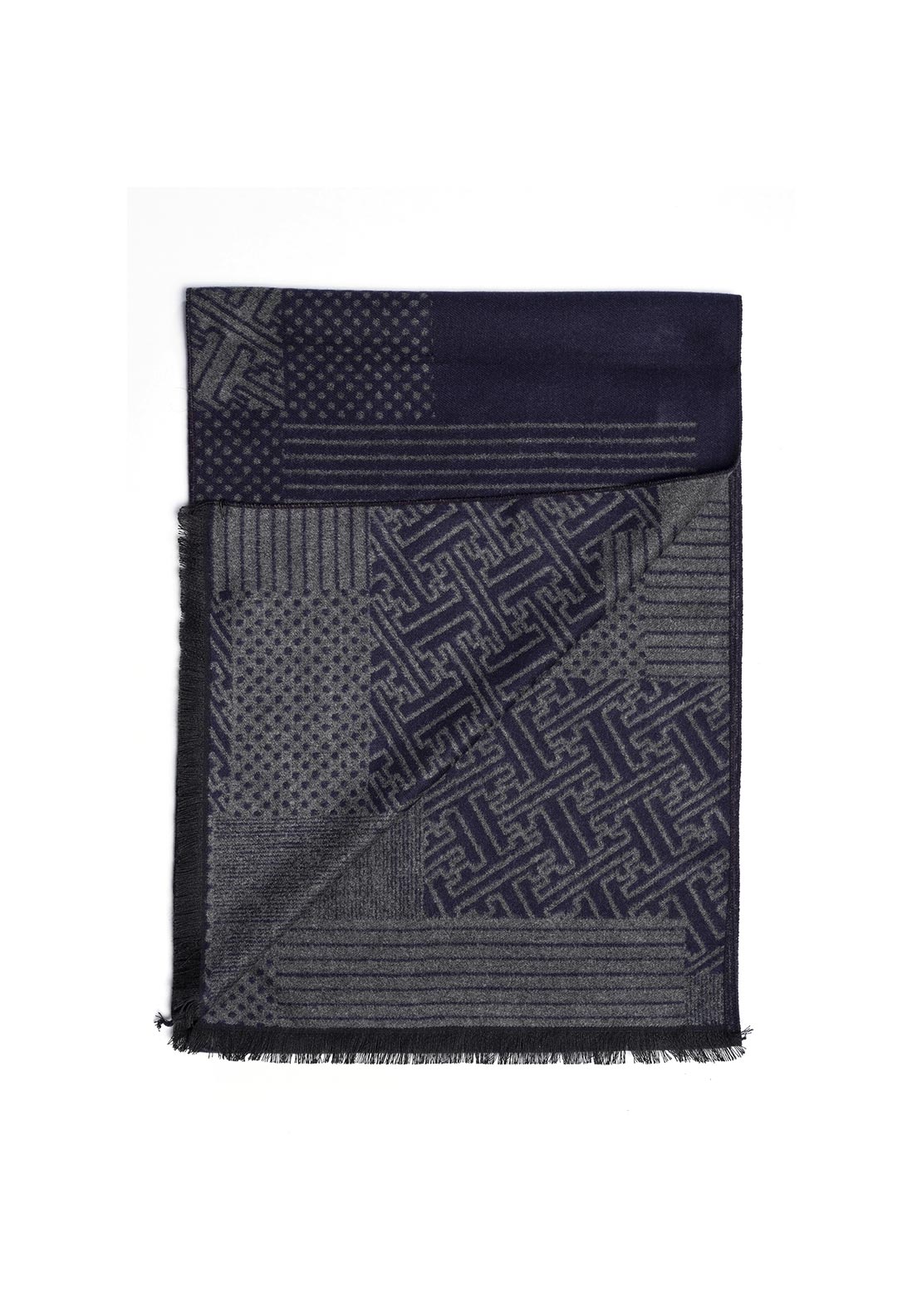 Remus Uomo Abstract Print Scarf, Navy Multi