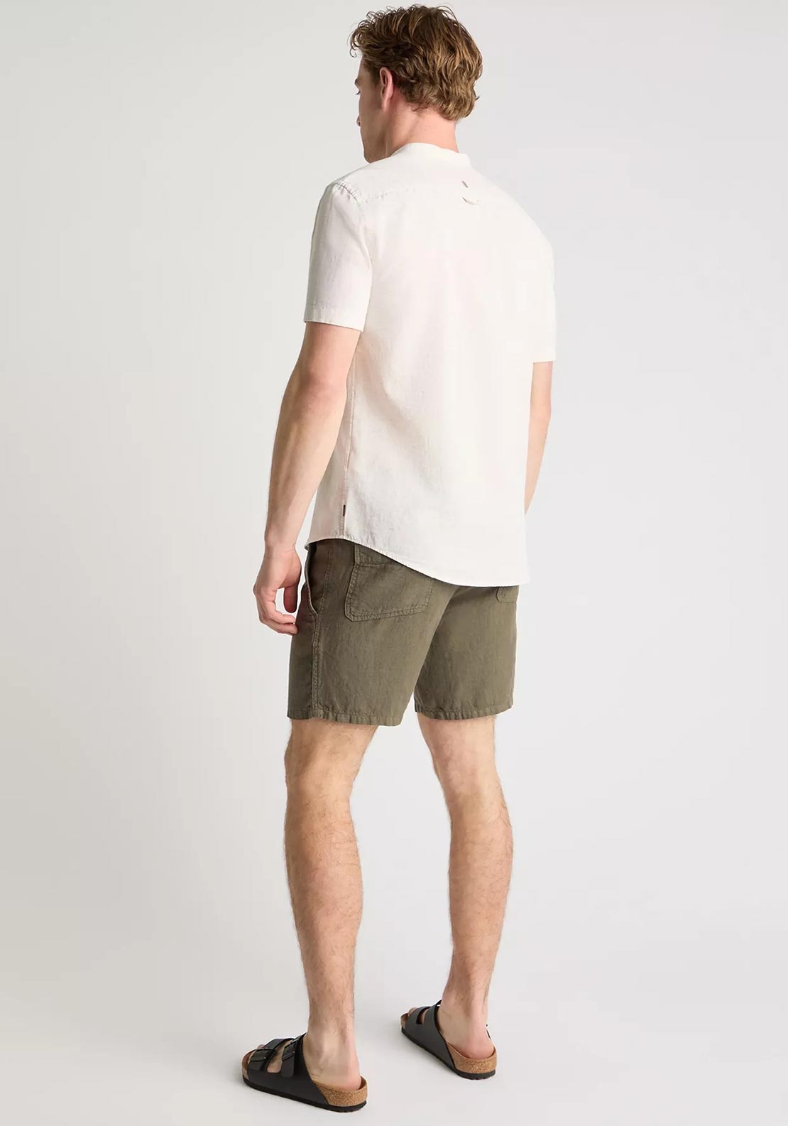 Remus Uomo Elio Linen Shorts, Green