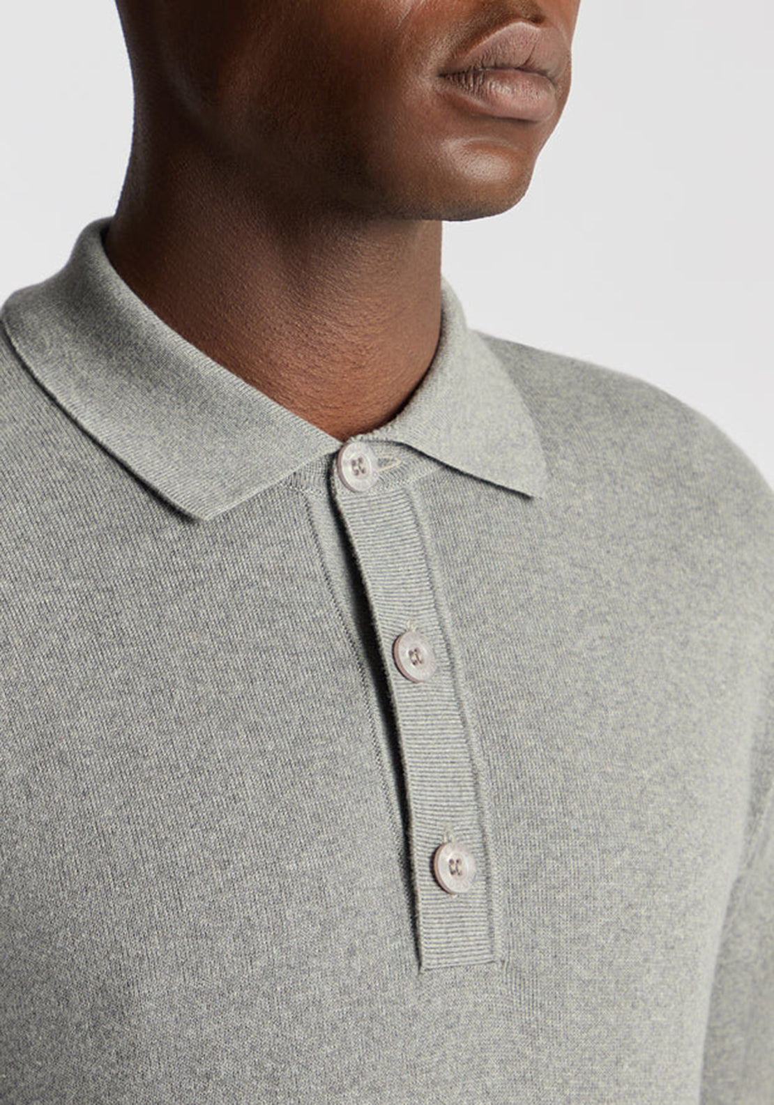 Remus Uomo Long Sleeve Polo Shirt, Light Grey