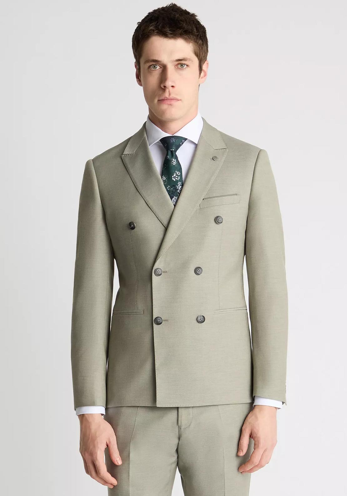 Remus Uomo Marine Double Breasted Suit Jacket, Light Green