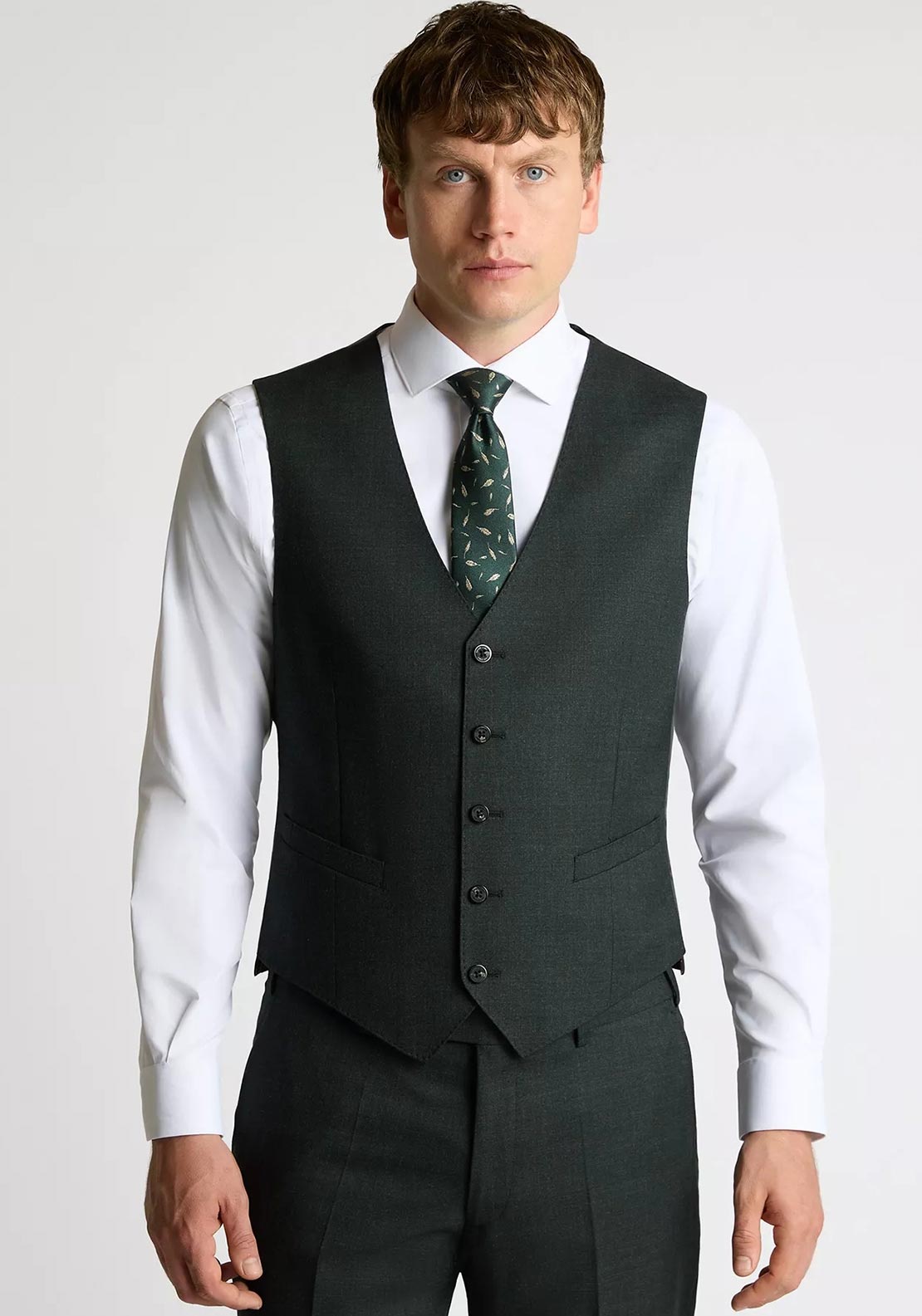 Remus Uomo Peppe Mix & Match Waistcoat, Dark Green
