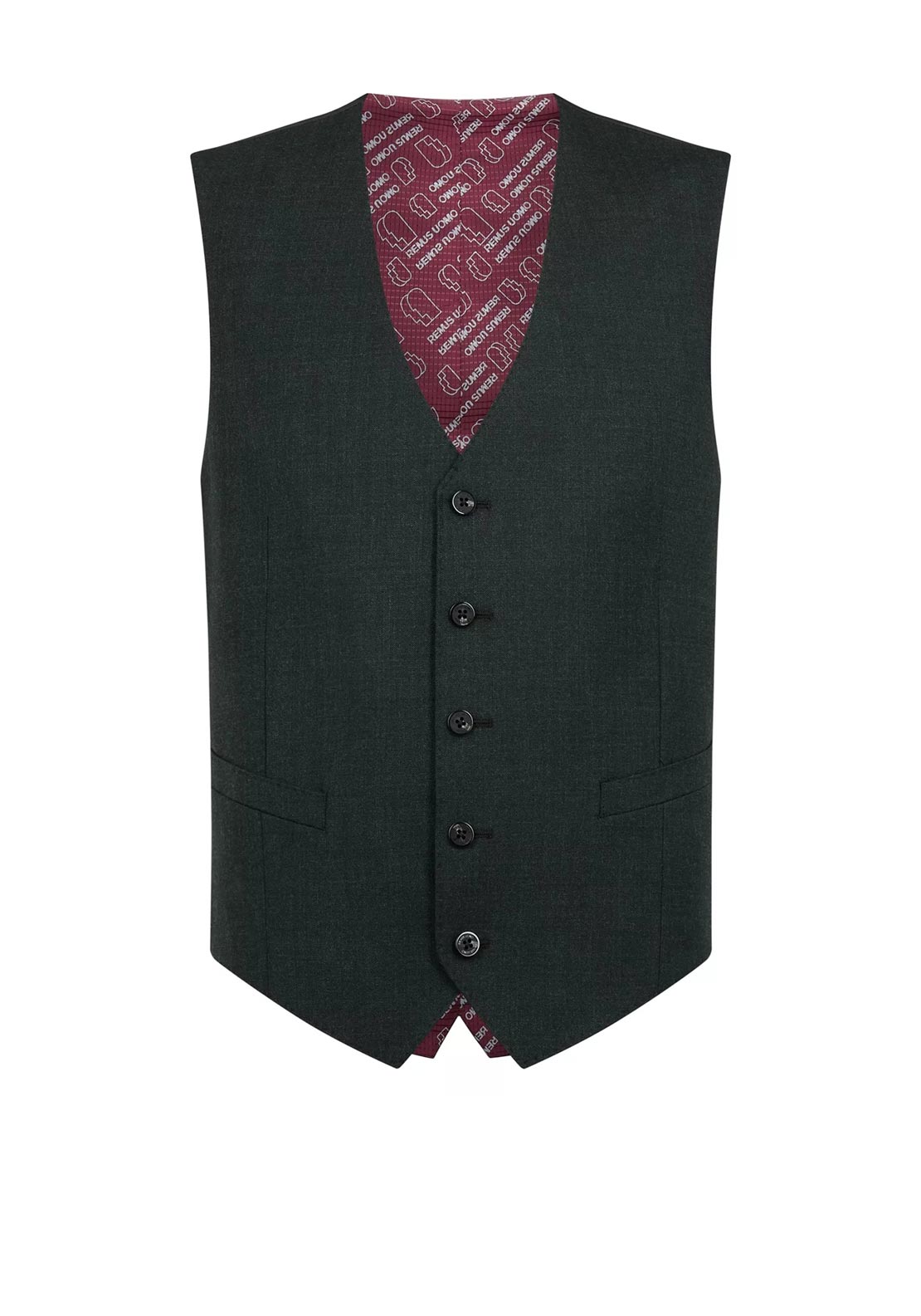Remus Uomo Peppe Mix & Match Waistcoat, Dark Green