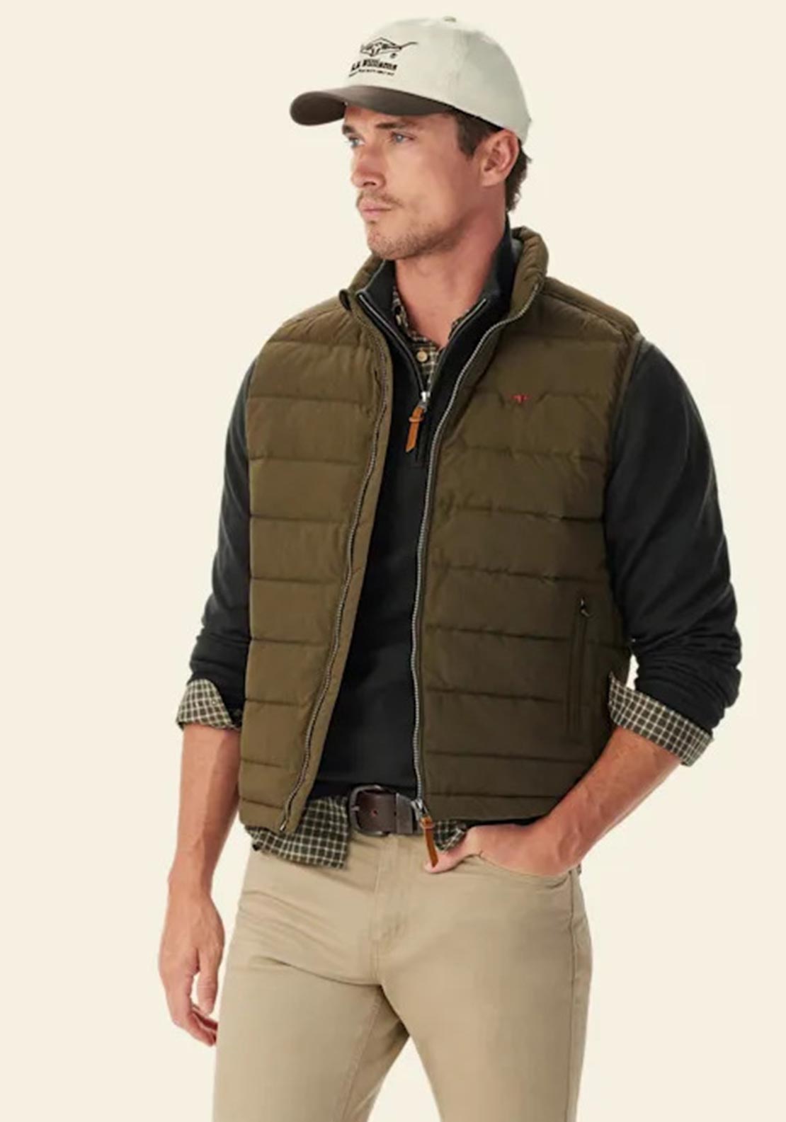 R.M WILLIAMS Rydall Padded Gilet, Olive Green