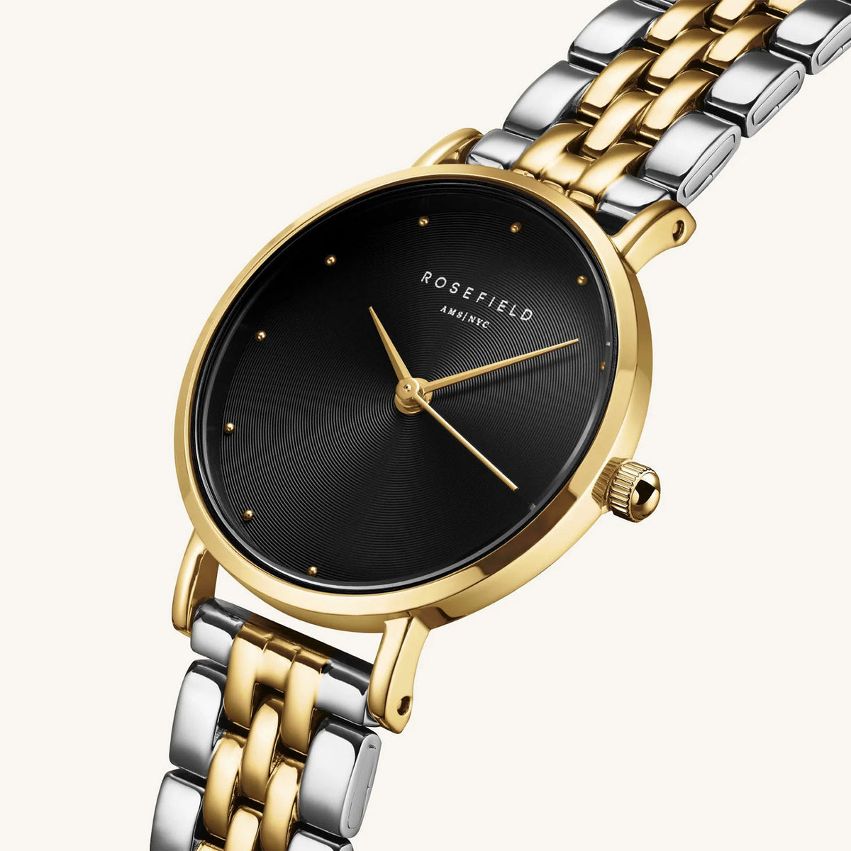Rosefield Small Edit Watch, Gold & Black Multi