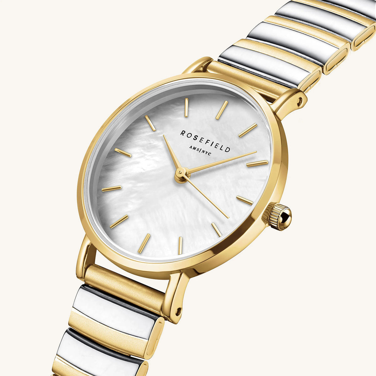 Rosefield Small Edit Watch, Gold & Silver