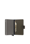 Secrid Leather Mini Wallet, Carbon Khaki
