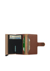 Secrid Saffiano Leather Mini Wallet, Caramel