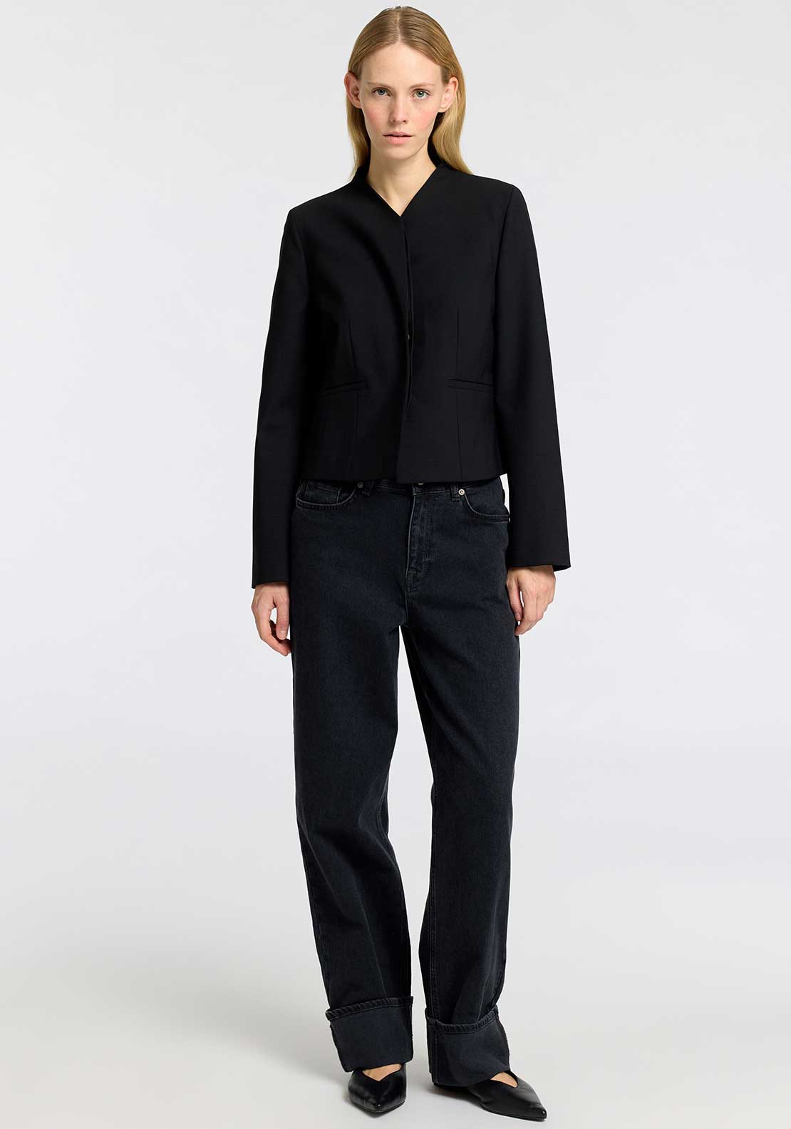 Selected Femme Eloise Fitted Blazer, Black