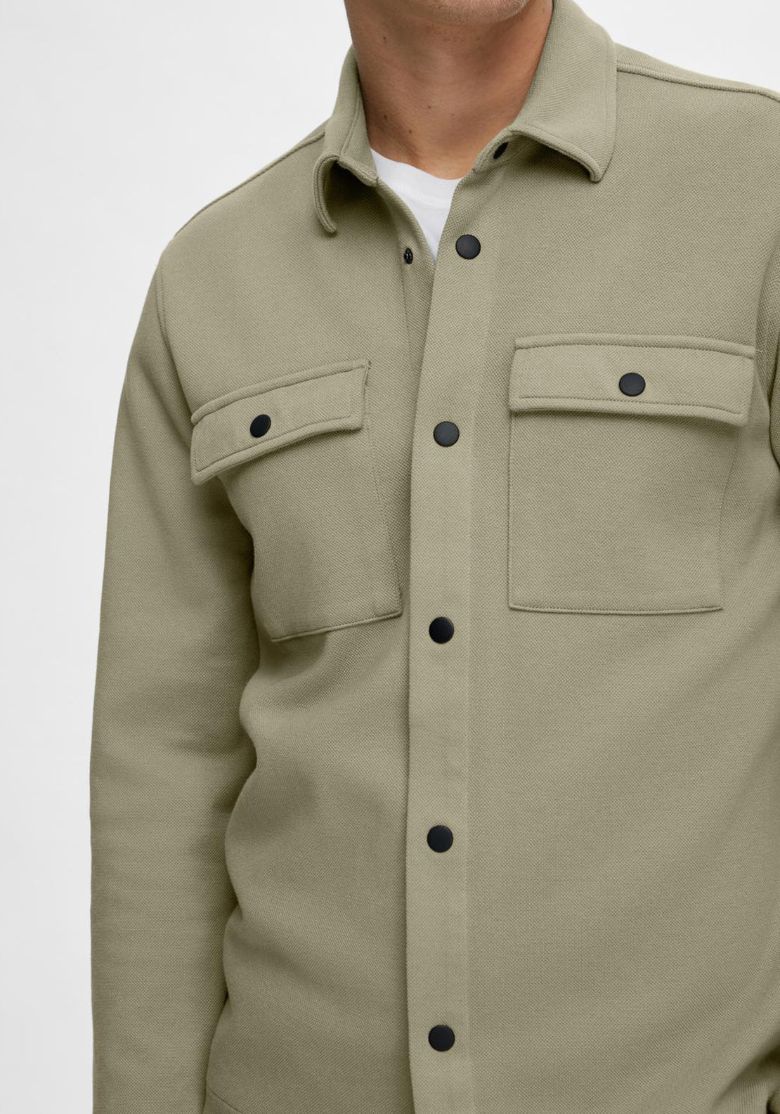Selected Homme Jackie Overshirt, Vetiver Green