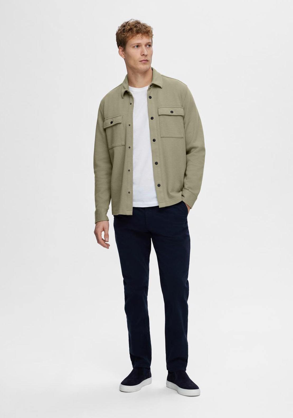 Selected Homme Jackie Overshirt, Vetiver Green