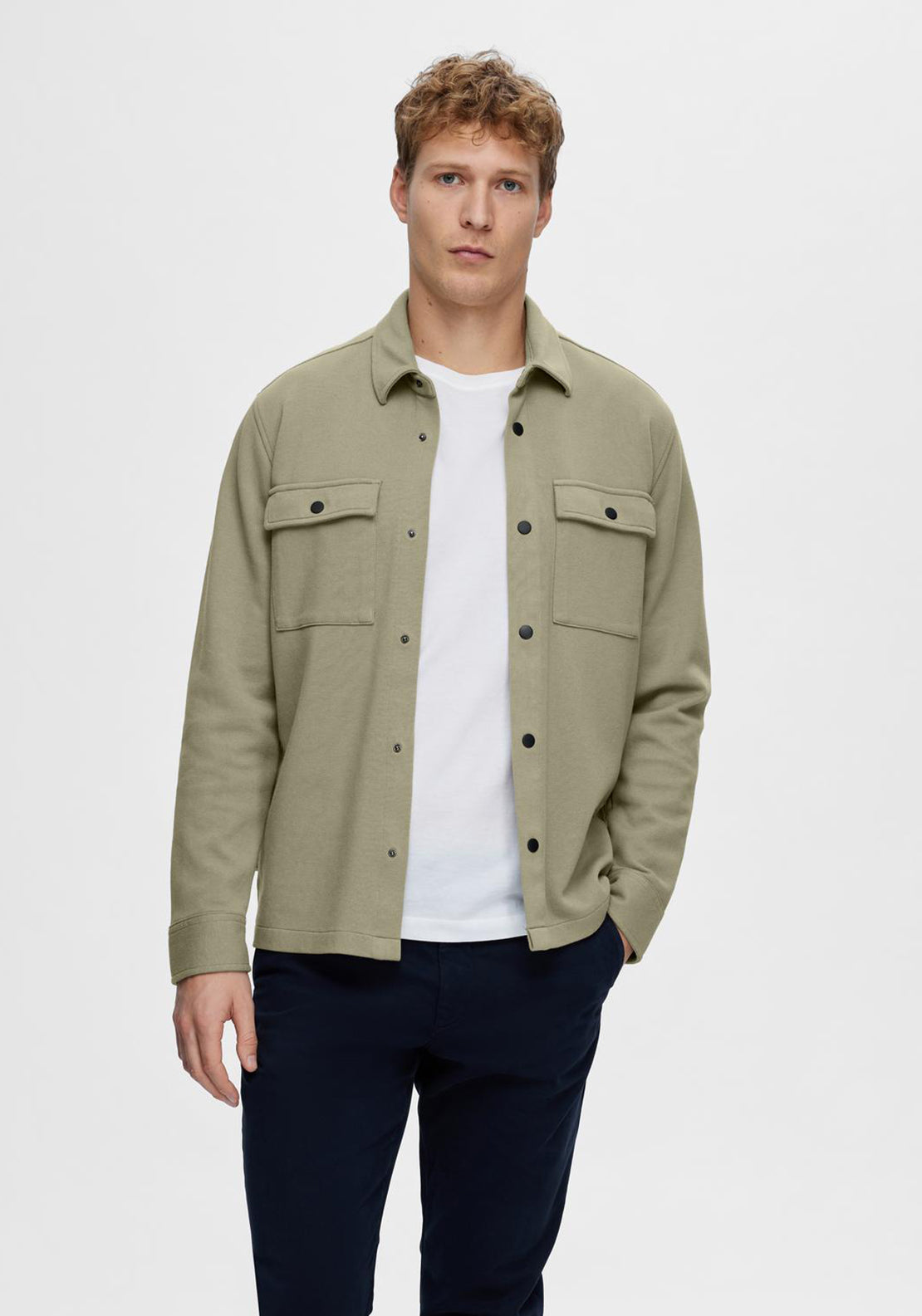Selected Homme Jackie Overshirt, Vetiver Green