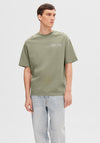 Selected Homme Back Graphic T-Shirt, Vetiver
