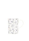 Siip Floral Flutted Mug, White & Navy