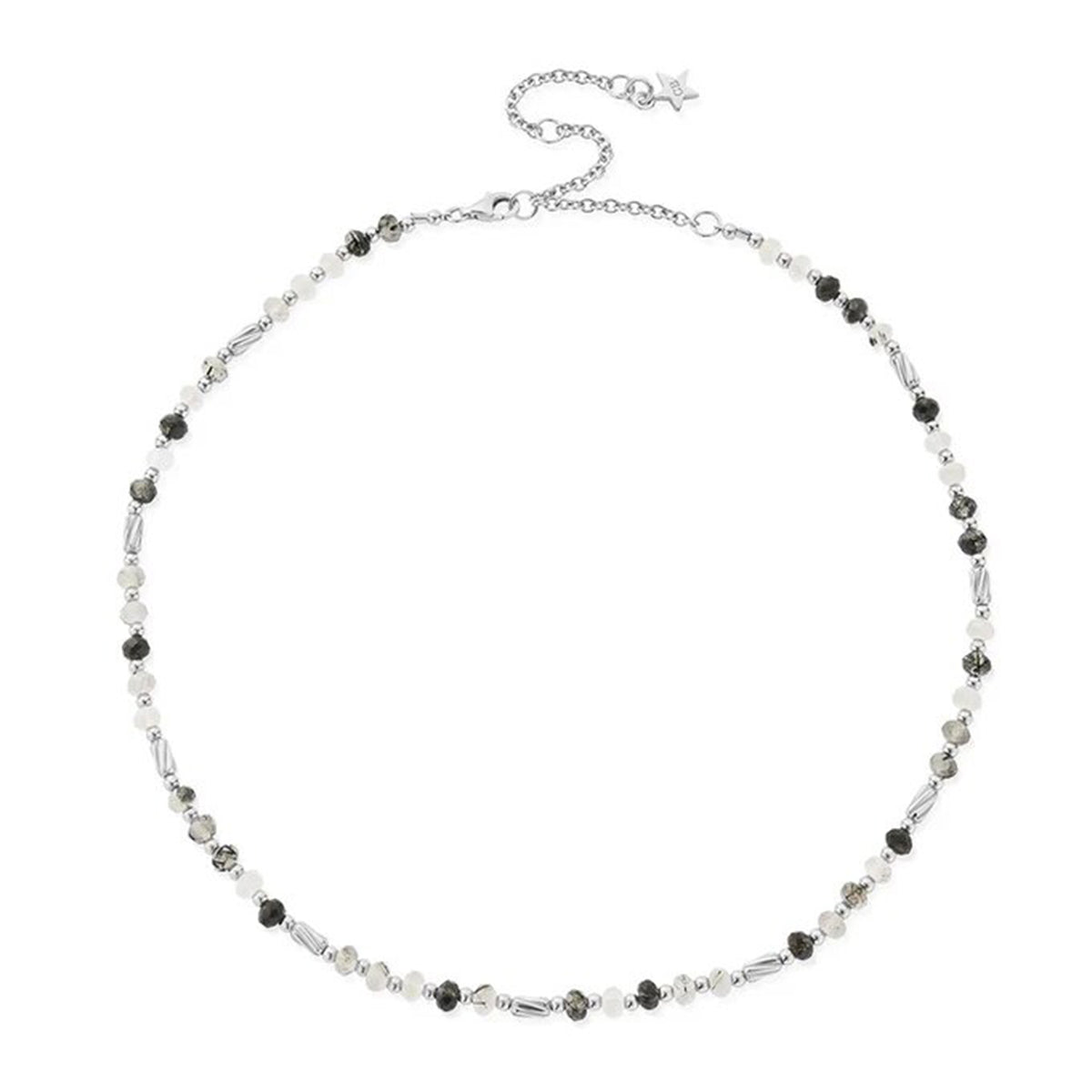 ChloBo Aura Strengthening Black Rutilated Quartz Necklace, Silver
