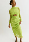 SOMETHINGNEW Natalie Cutout Lace Maxi Dress, Acid Lime