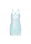 SOMETHINGNEW Gloria Sequin Mini Dress, Blue Radiance