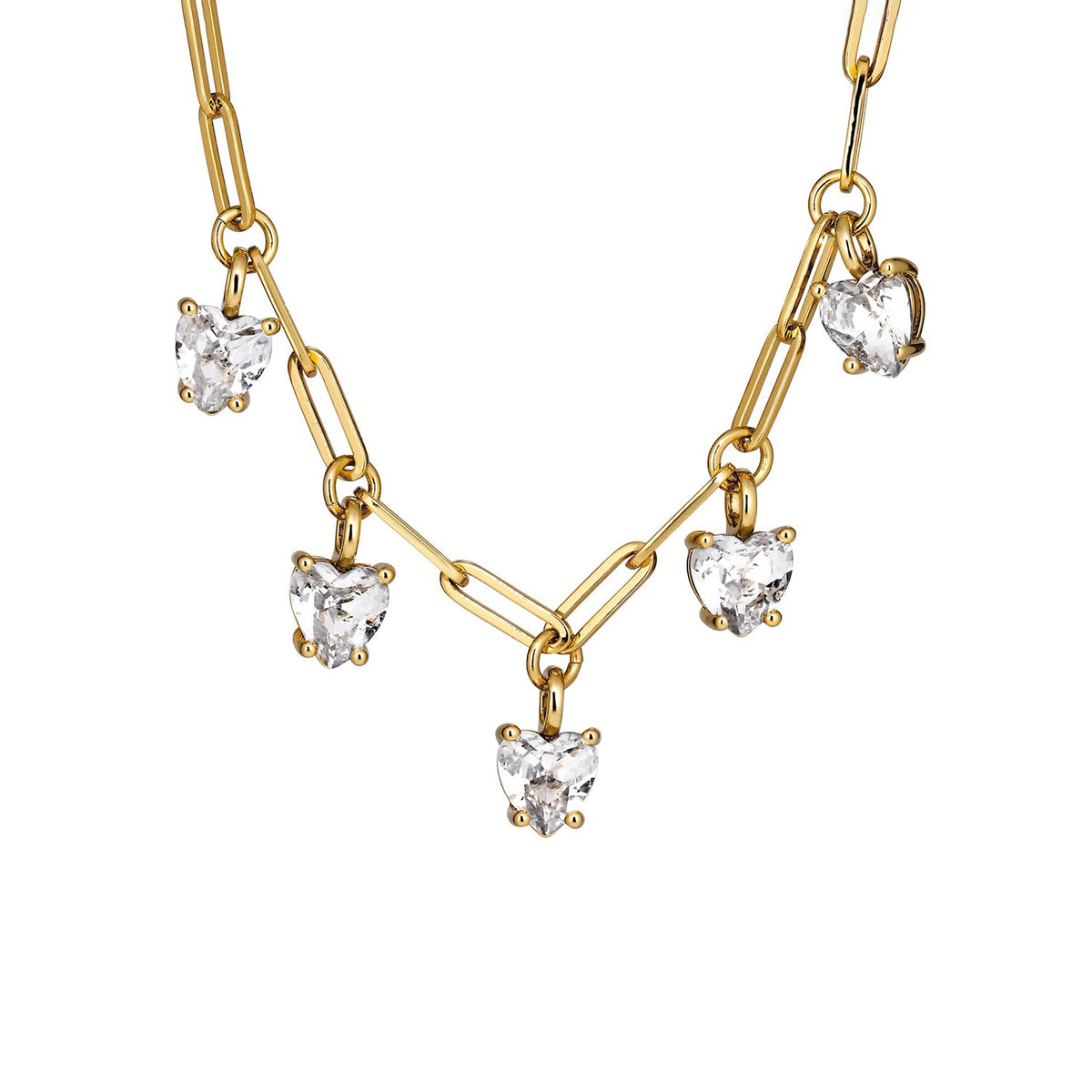 Dyrberg Kern Soul Heart Drop Link Necklace, Gold