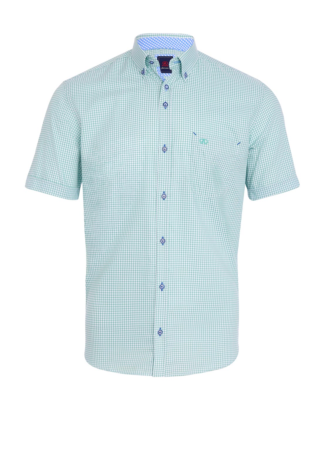 Andre Foyle Gingham Short Sleeve Shirt, Green