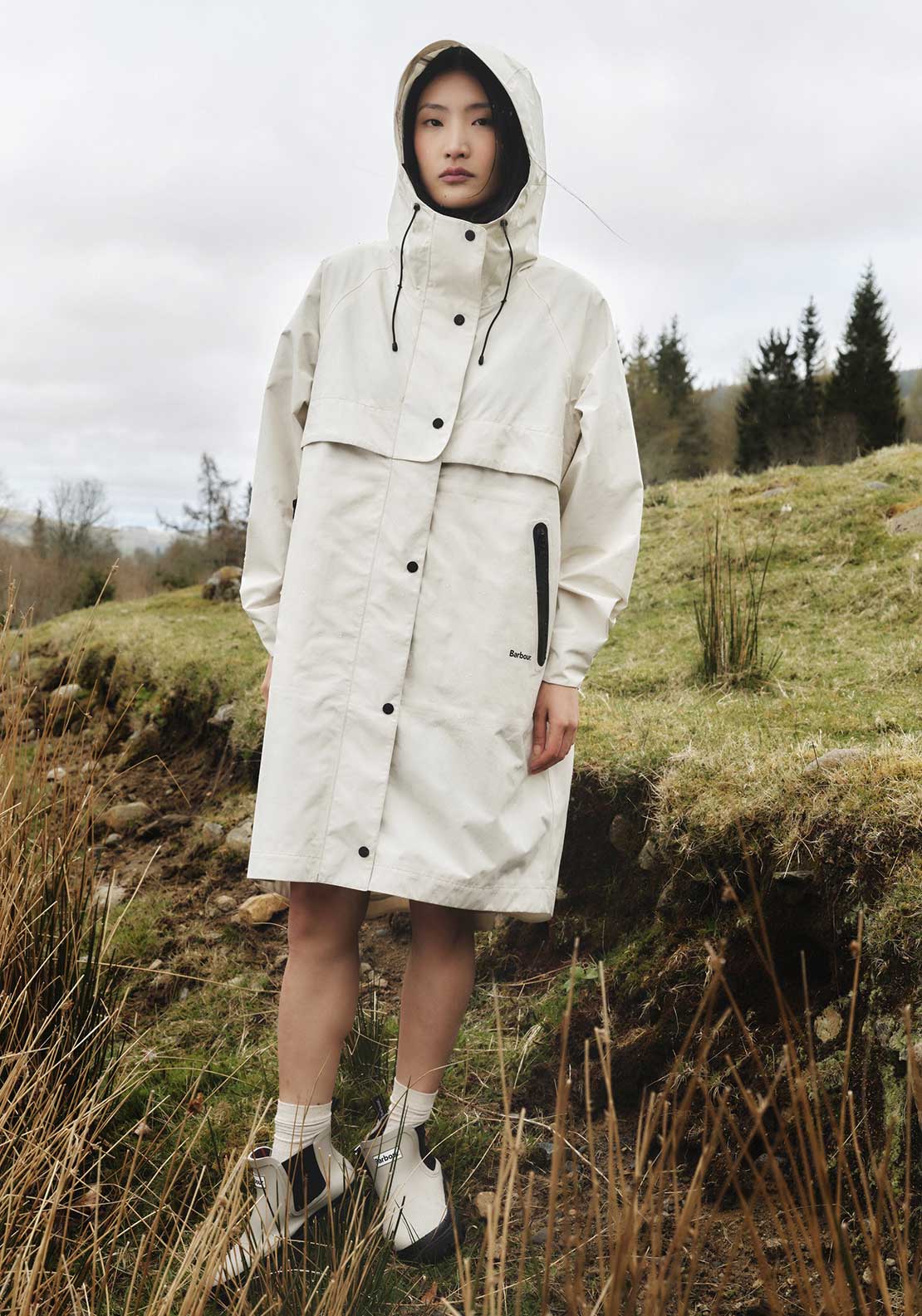 Barbour Jayla Waterproof Parka Coat, Cream