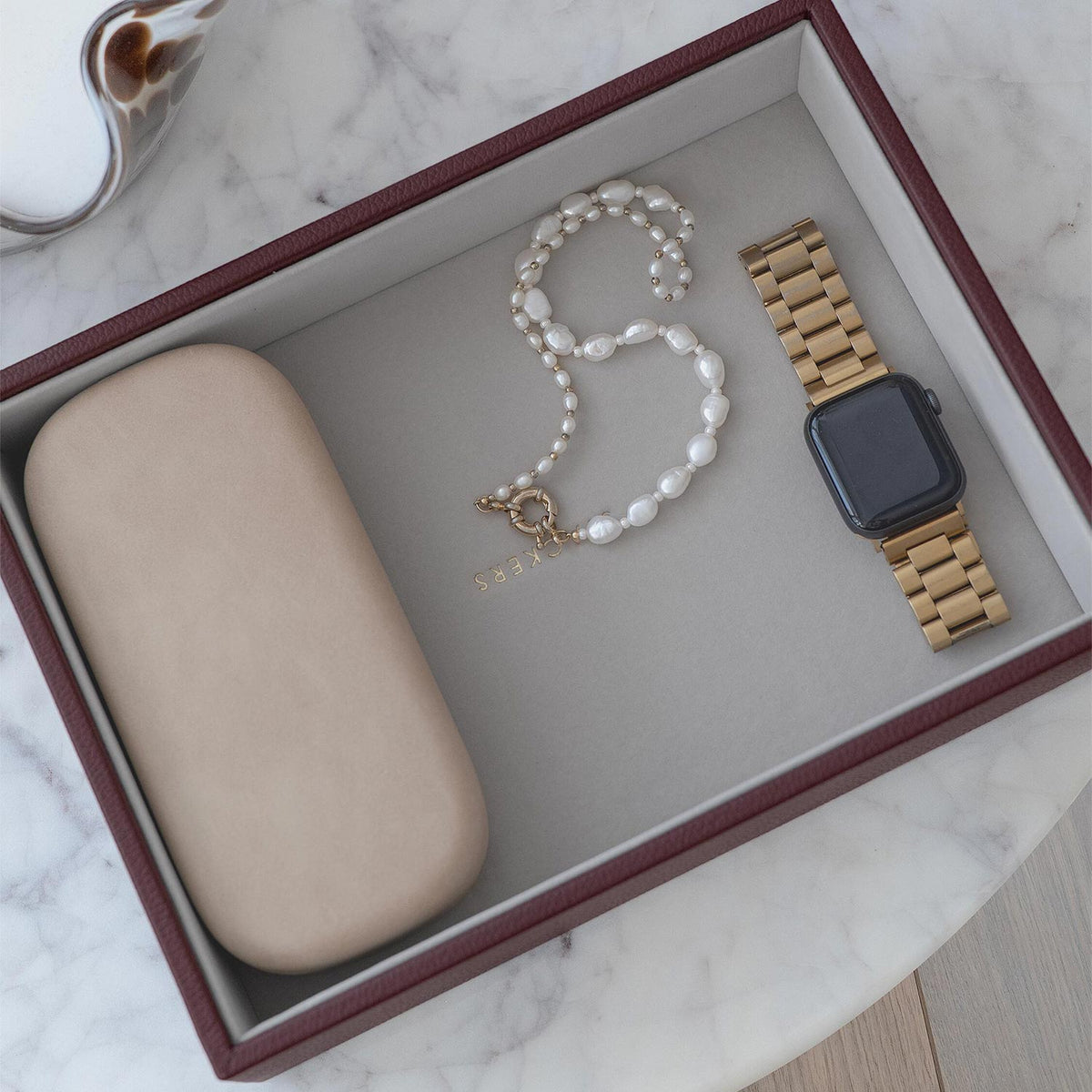 Stackers Medium Chunky Jewellery Layer, Burgundy