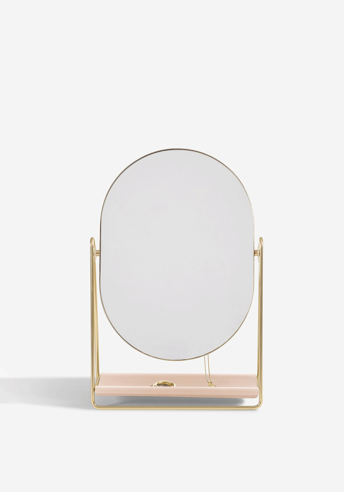 Stackers Dressing Table Mirror & Jewellery Stand, Gold & Blush