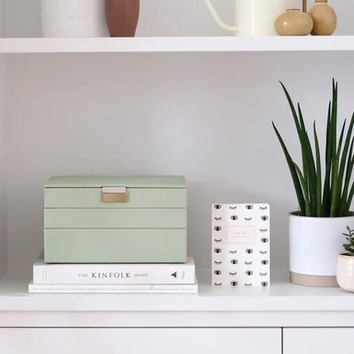 Stackers Medium Set of 3 Jewellery Box, Sage Green
