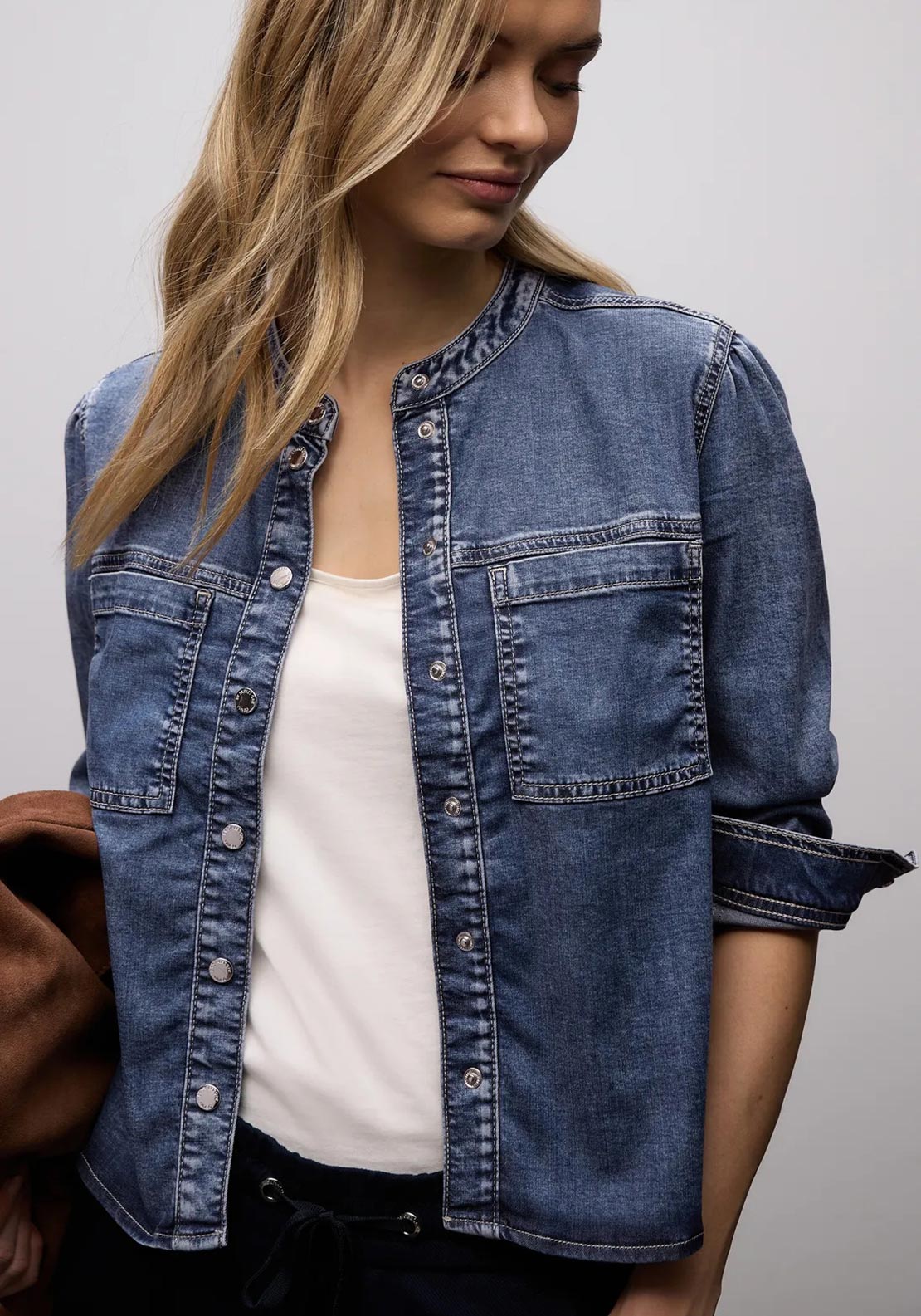Street One Button Up Blouse, Blue