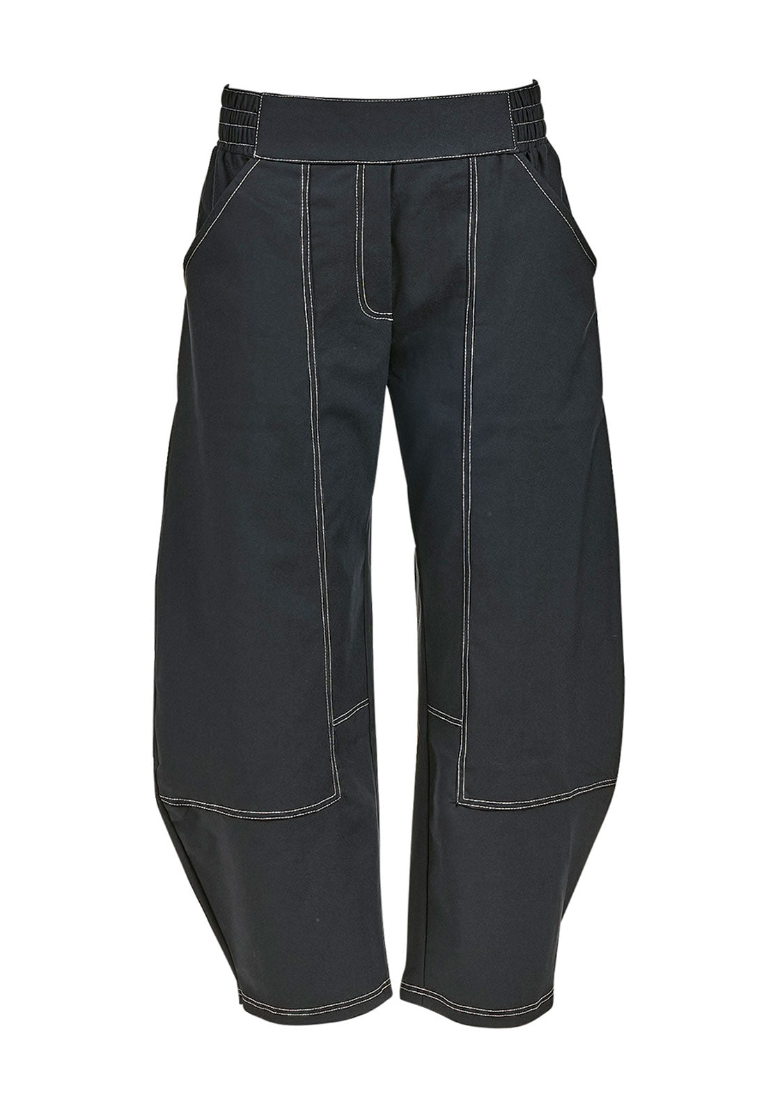 My Soul Stretch Barrel Trousers, Black
