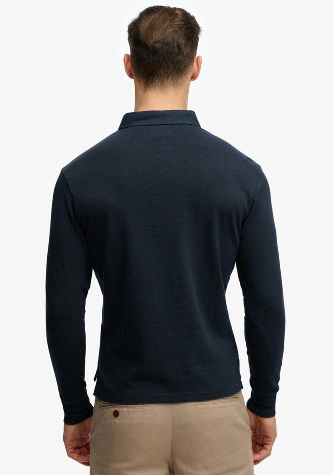 Superdry Classic Preppy Long Sleeve Polo Shirt, Navy