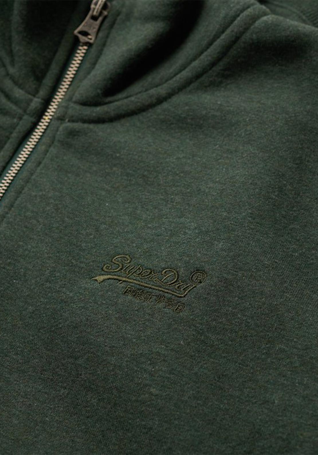 Superdry Essential Logo Half Zip Henley Sweatshirt, Deep Forest Green