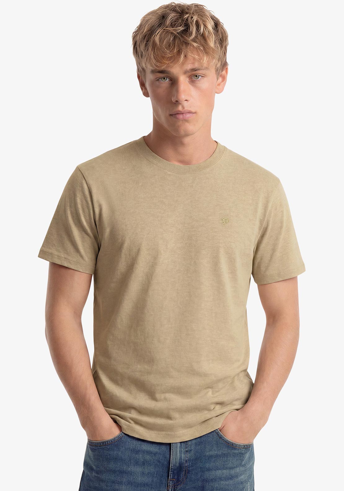 Superdry Essential SD&Co Logo Embroidered T-Shirt, Beige Marl