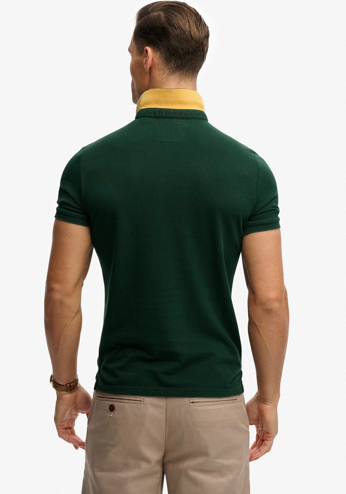 Superdry Pique Monogram Polo Shirt, Enamel Green