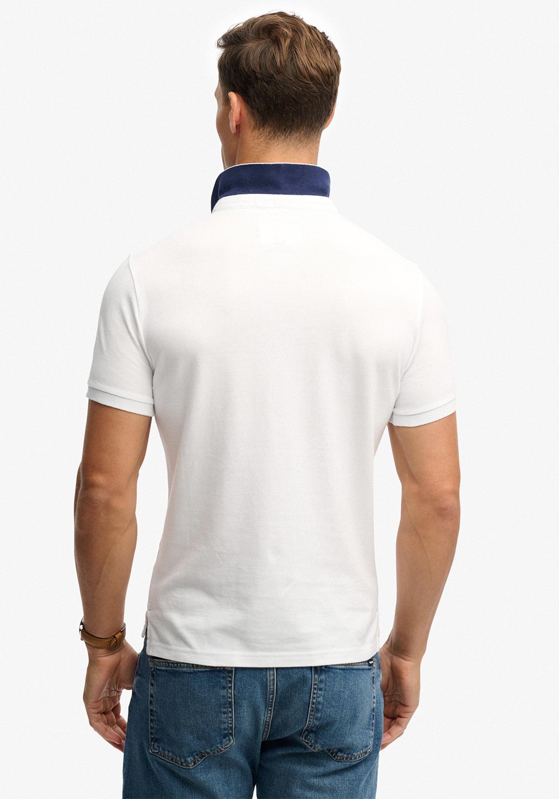 Superdry Pique Monogram Polo Shirt, White