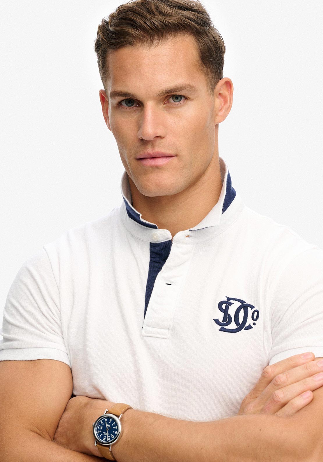 Superdry Pique Monogram Polo Shirt, White