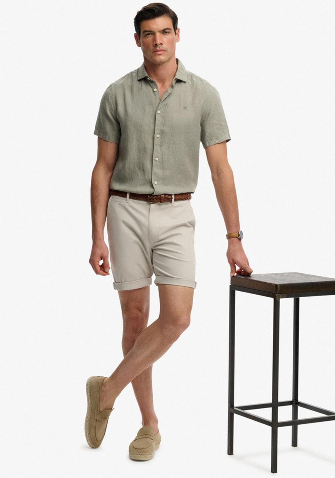 Superdry Premium Chino Shorts, Light Grey