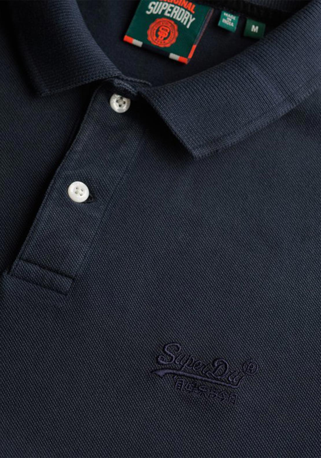 Superdry Vintage Destroy Polo Shirt, Eclipse Navy