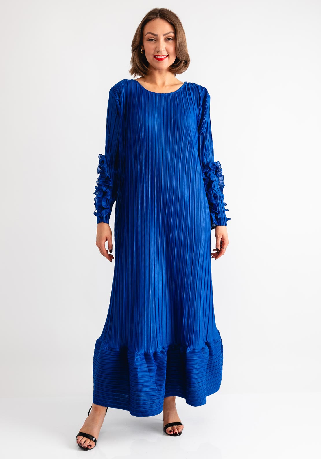 Serafina Collection One Size Plisse Maxi Dress, Blue - McElhinneys Serafina Collection One Size Plisse Maxi Dress, Blue - McElhinneys