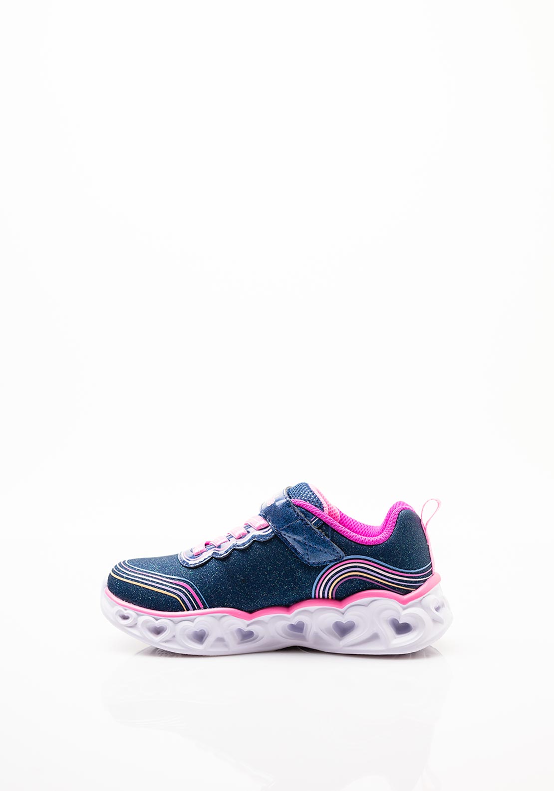 Skechers Girls Heart Lights Retro Hearts Trainer, Navy