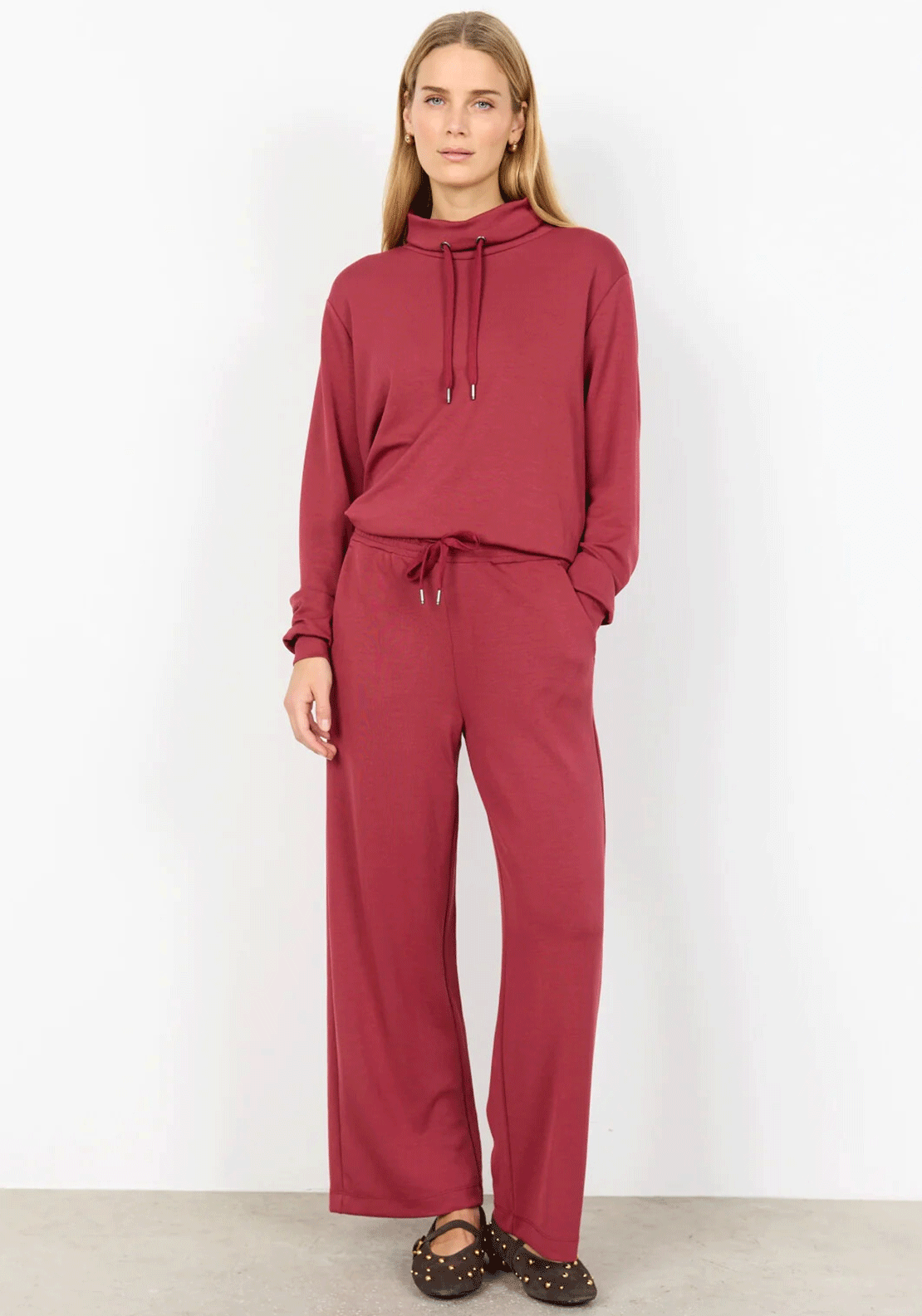 Soyaconcept Banu Straight Leg Joggers, Red
