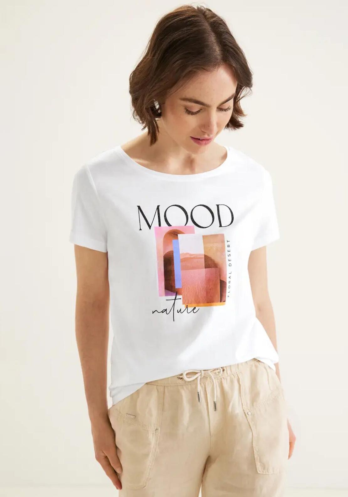 Street One Mood Graphic T-Shirt, White - McElhinneys