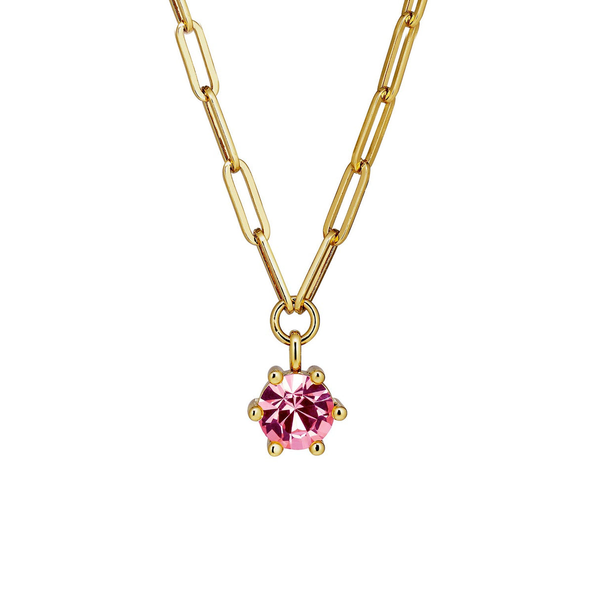 Dyrberg Kern Tessa Link Necklace, Gold & Pink