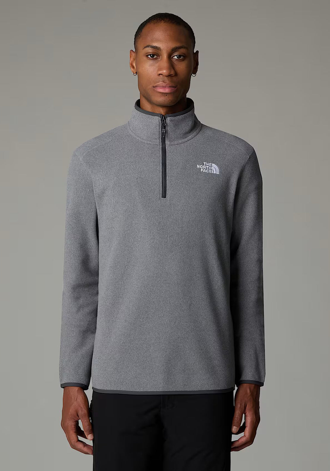 The North Face Men's 100 Glacier Quarter Zip Fleece, Medium Grey